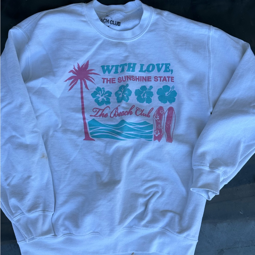 Beach Club white crew neck